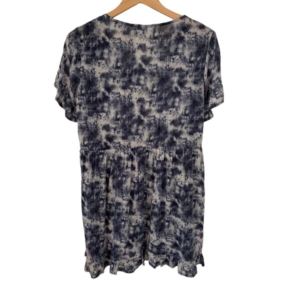 Hudson Gray Short Sleeve Drop Waist Tiered Dress Ruffle Hem Blue Tie Dye Small - Picture 4 of 16